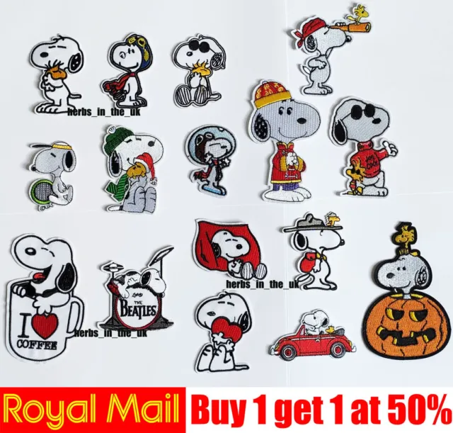 Snoopy Dog Iron On / Sew On Patch Badge ( 16 styles !!! ) Cute dog