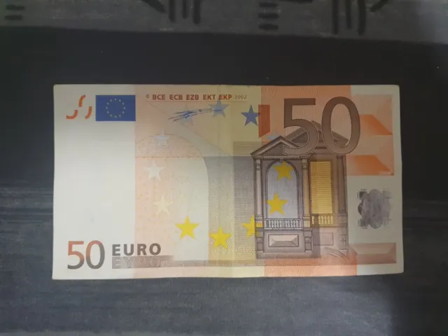 Banconota 50 euro 2002 con firma Duisenberg serie X con 3 cifre uguali - RARA