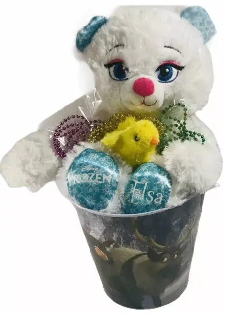 Disney Frozen Easter Basket Build A Bear Lot Jewelry Bunny Ears Tin Pail Set