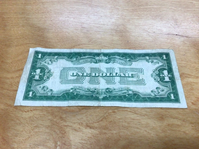 1928 A $1 BLUE Seal SILVER Certificate FUNNY BACK dollar bill (1928-A)