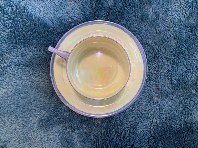Rosenthal Selb Donatello Bavaria Cup & Saucer 1920s-1930s Purple Iridescent