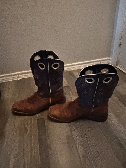 MEN'S WESTERN PIRARUCU Fish Print Brown Cowboy Boots Made in Mexico ...