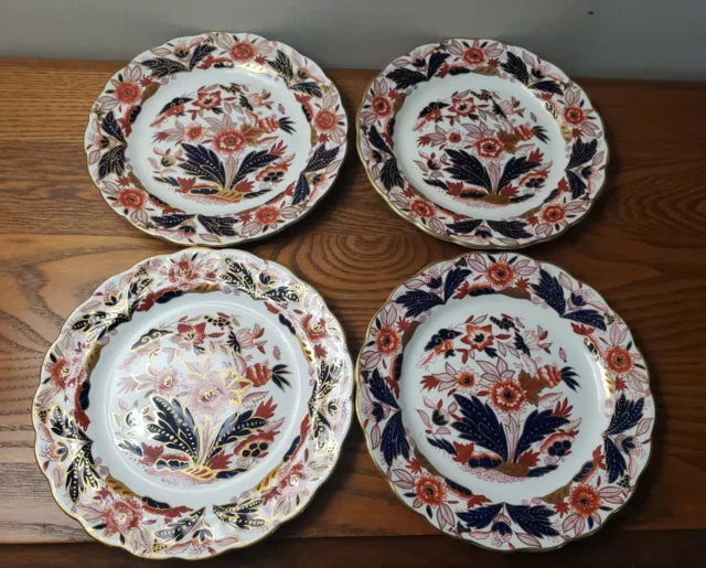 A SET OF 4 Booths Dovedale Rust and Blue Dessert Pie PlateS