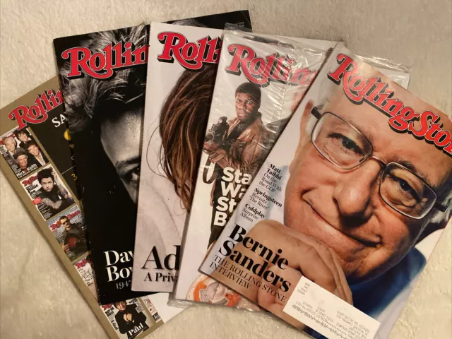Lot of 5 Rolling Stone Magazines Adele Star Wars Bernie Sanders Leo David Bowe