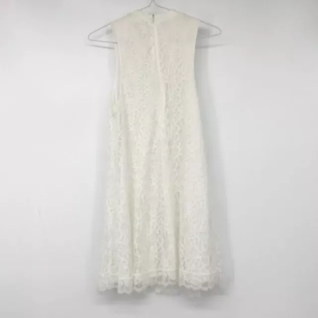 Urban Outfitters Cooperative high neck sleeveless white nylon lace mini dress S 2