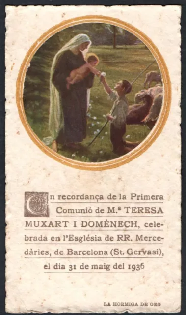 Antico Santino de la Madonna image pieuse estampa holy card