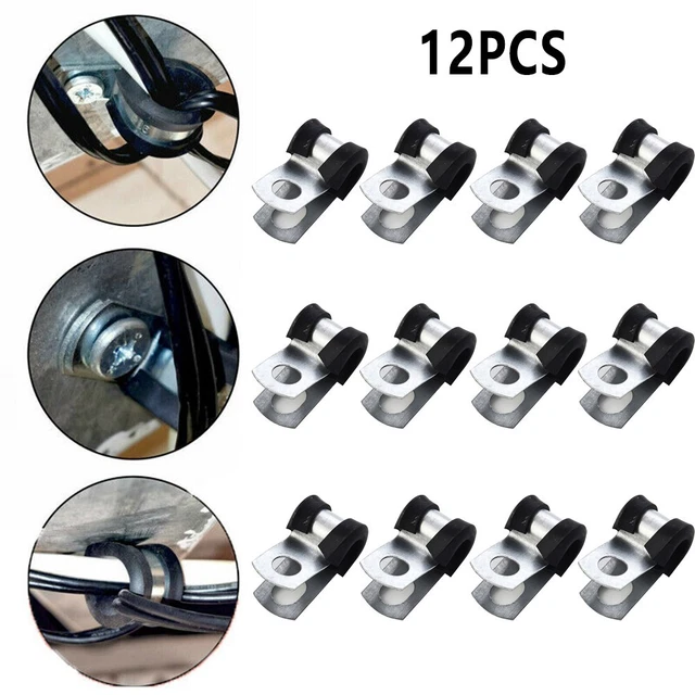 Clip tubo freno durevoli con fodera in gomma adatte per linee 3/16" confezione da 12