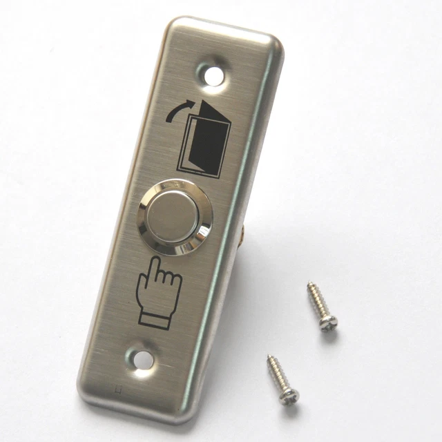 Button acciaio inox slim exit push release adatto per telaio porta stretto