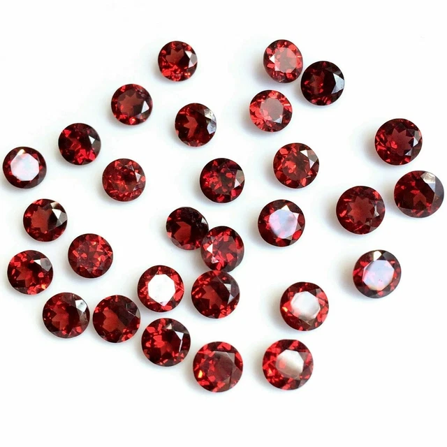 Vente en gros Lot 4mm Coupe Ronde Naturelle Mozambique Grenat Lâche...