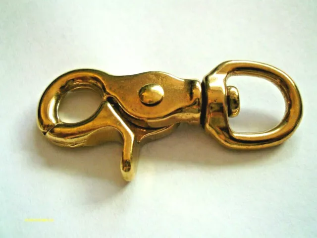 Quality Solid Brass Bronze  2-3/4" Trigger Snap Hook 1/2" Swivel Eye