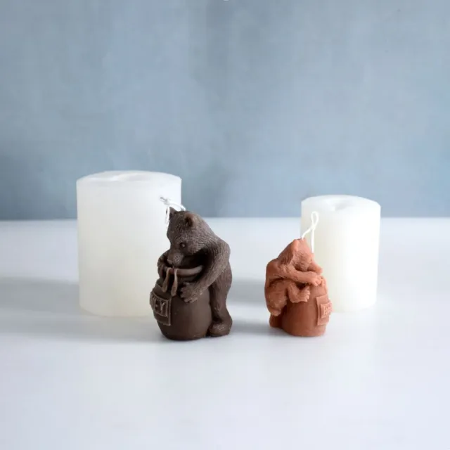 forma sapone produzione 3D arte cera forma miele pentola orsi candele muffa