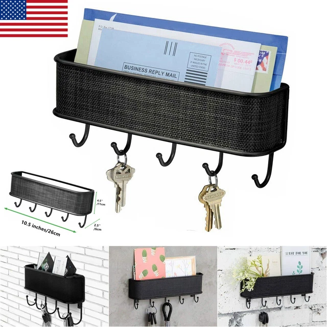 5 Hooks Wall Mount Key Bag Towel Rack Hanger Holder Coat Robe Hat Clothes Rack