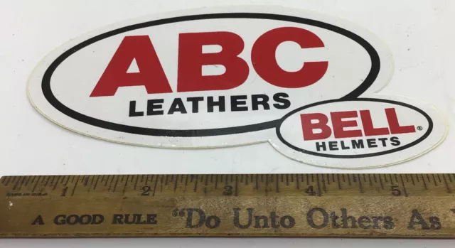 Vtg 70'S Abc Leathers Bell Helmets Decal Sticker Nos Easy Rider Rare