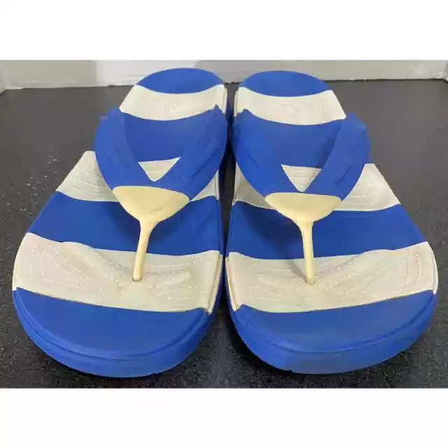 CROCS MENS FLIP Flops Blue & White Sz 13 Sandal Water Beach Shoes ...