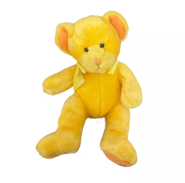 Vintage Russ Berrie Yellow AQUARIUS Zodiac Teddy Bear PLUSH - 10"