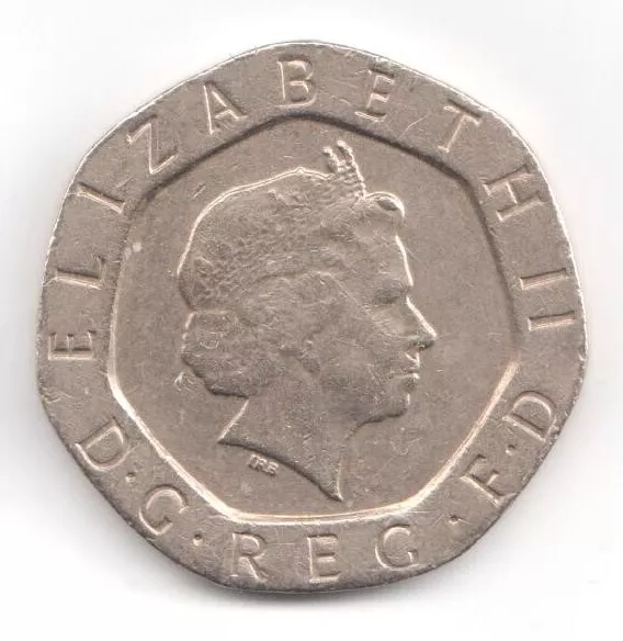 UNITED KINGDOM 20 Pence 2004 Tudor Rose Queen Elizabeth II $8.50 ...