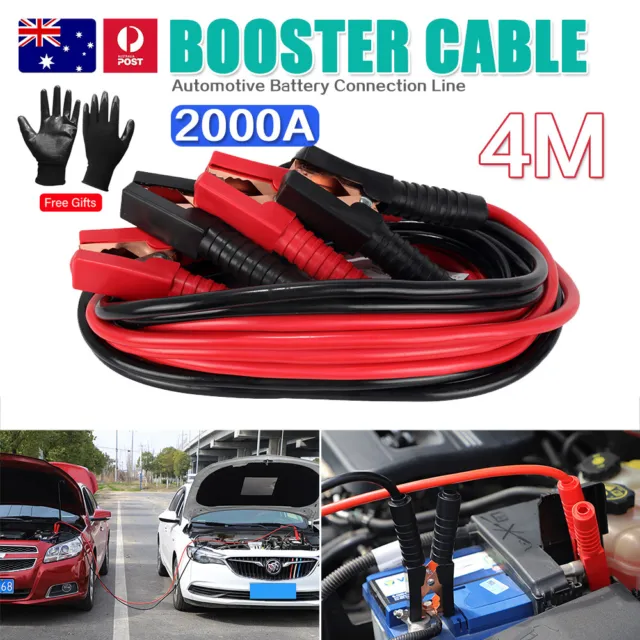 2000AMP Jumper Leads 4M Long Surge Protected Jump Car Booster Cables Heavy Duty~