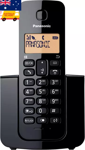 Panasonic Digital Cordless Phone with Single Handset, Black (KX-TGB110ALB) AU