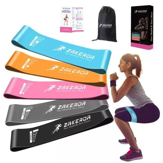 Elastique Bande de Résistance 5 PCS Fitness avec 5 Force Musculation Yoga Pilate