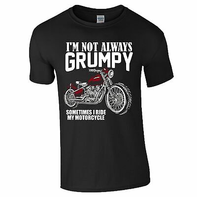 Motorcycle Rider Funny Grumpy Mens T Shirt Motorbike Grandad Father Dad Gift Top