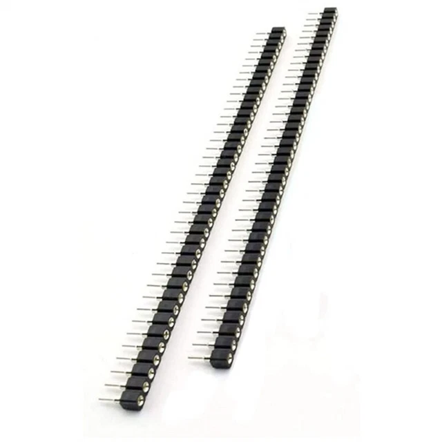 5Pcs 40Pin Socket gold Pin Header Female Plated 2.54mm Single Row Round
