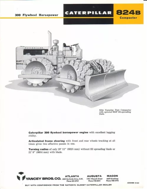 Equipment Brochure - Caterpillar - 824B - Compactor Refuse Garbage 1966 (EB789)