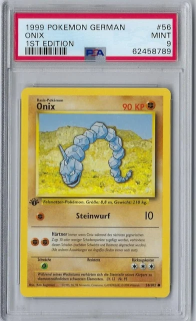 Pokémon Basis Set 1. Edition Onix 56/102 - PSA 9
