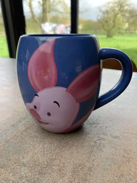 Disney Tams Large Blue Barrel Mug PIGLET Winnie The Pooh Vgc