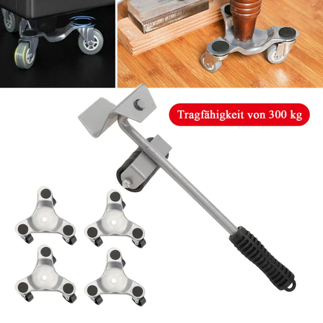 Rulli di trasporto sollevatore mobili set rulli per carichi pesanti 360 ° rullo sterzo fino a 300 kg
