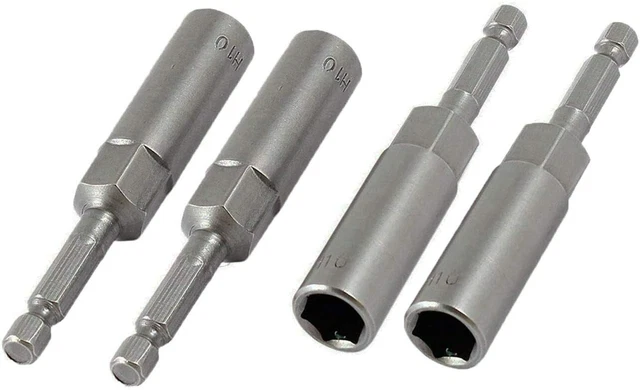 Hex Magnetic Power Socket 80mm Length Adapter Drill Bit Nut Driver Set 1/4'' Hex
