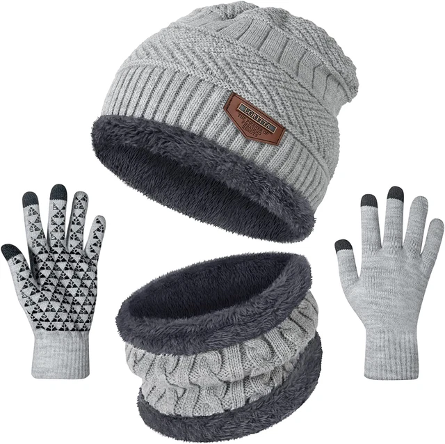 Guantes Termicos De Invierno De Mujer Para El Frio Con Gorro Y Bufanda Calidad