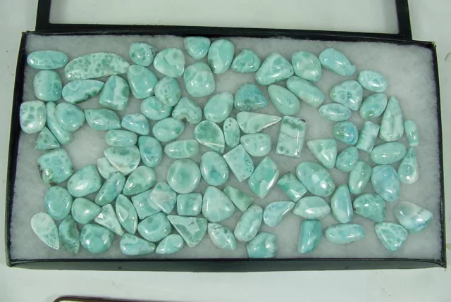 BUTW Wholesale lot Caribean larimar (740 g) natural cabochon gemstone 2087R abef