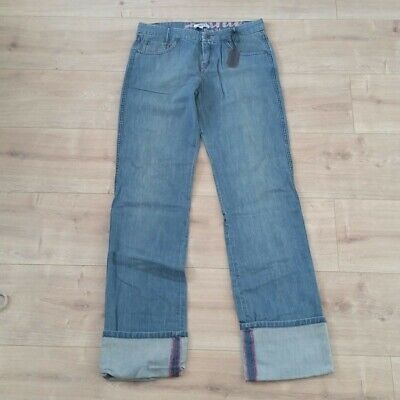 New DKNY Y2K Turn Up Jeans Age 16 Years Fits Ladies 8 10 Tall 28/32 28/34