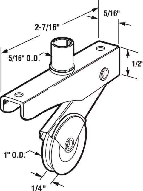 Prime-Line B 701 Screen Door Roller Assembly with 1 inch Nylon Wheel (2-pack) 3