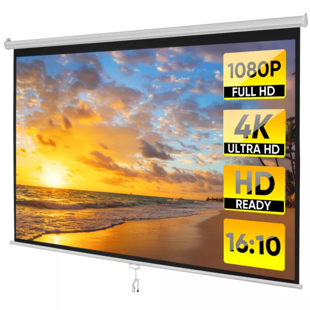 Easy Pull-down 100"  Projector Screen 16:10hd  Projection Screen Manual Home