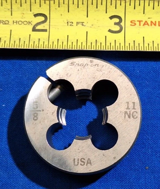 Snap-On 5/8-11 adjustable round threading die USA