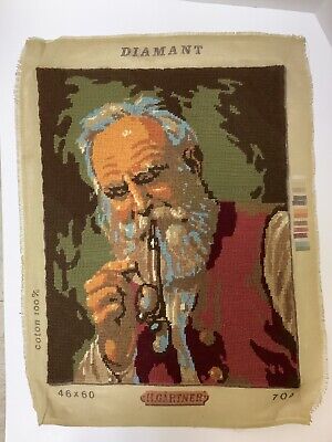 Finished  Old Man Needlepoint Canvas