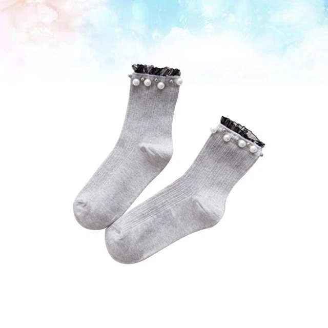 3 Pairs Cotton Socks Frilly Boot Socks Vintage Socks Frilly Socks Pile Socks 3