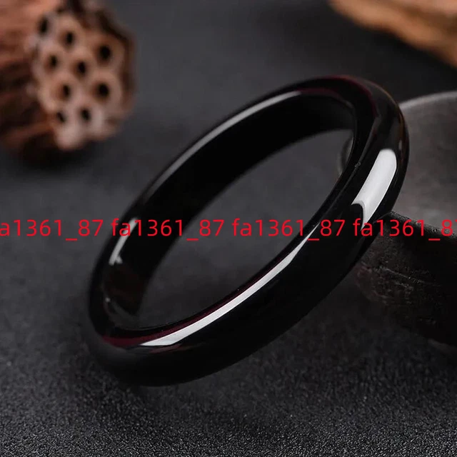 Natural Black Agate Onyx Nephrite Jade Gemstone Bangle Bracelet 56-64mm Jewelry