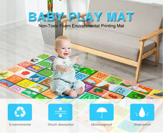 200x180cm Baby Kids Floor Play Mat Crawling Mats Waterproof Carpet Foldable AU 2