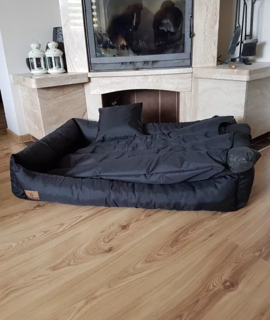 Hundebett XXL Hundesofa Hundeliege Hundekissen Hundekorb Katzenbett SCHWARZ 2