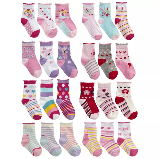 6 Pairs Baby Babies Girls Design Socks Cotton Rich Fun Animals Cute By TickTock