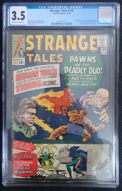 Strange Tales #126 🌈 CGC 3.5 OW/WH 🌈 1st Dormammu & Clea 1964