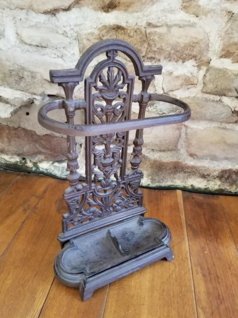 Vintage Style Cast Iron Umbrella Walking Stick Stand 20" High