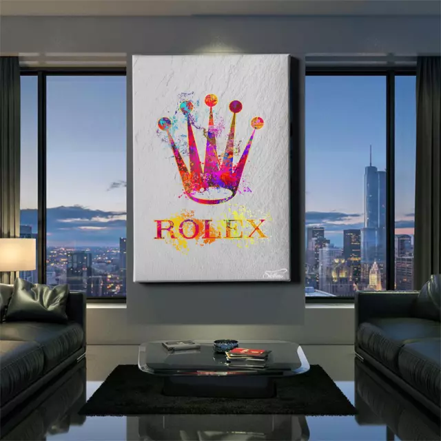 Leinwandbild Rolex Marke Uhr Abstrakt Roli Kunstdruck Dekoration Wandbild Poster