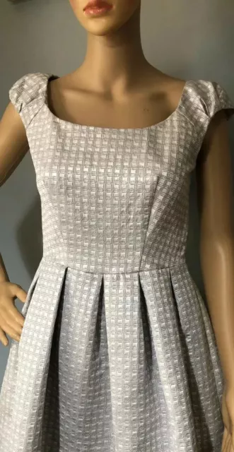 Oasis Womens Silver Metallic Short Party Dress Uk Size 8 RRP: £65 BNWT 2