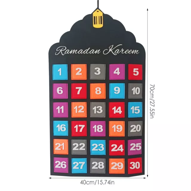 Filz Eid Mubarak Ramadan Kareem Moschee Countdown Kalender Geschenk für Kinder 2