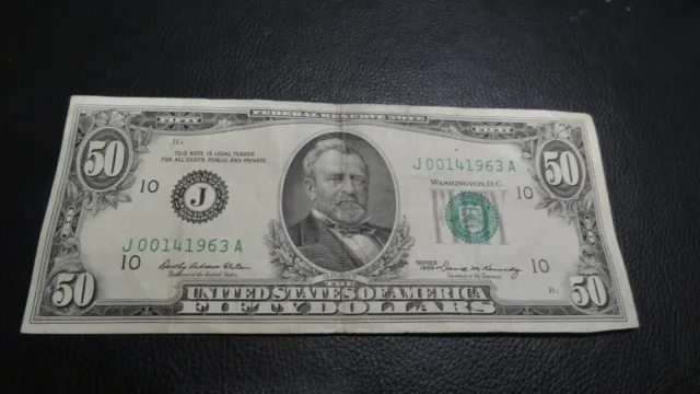 Federal Reserve Note 1969 $50 Fifty Dollar Bill In Great Condition!!!!!