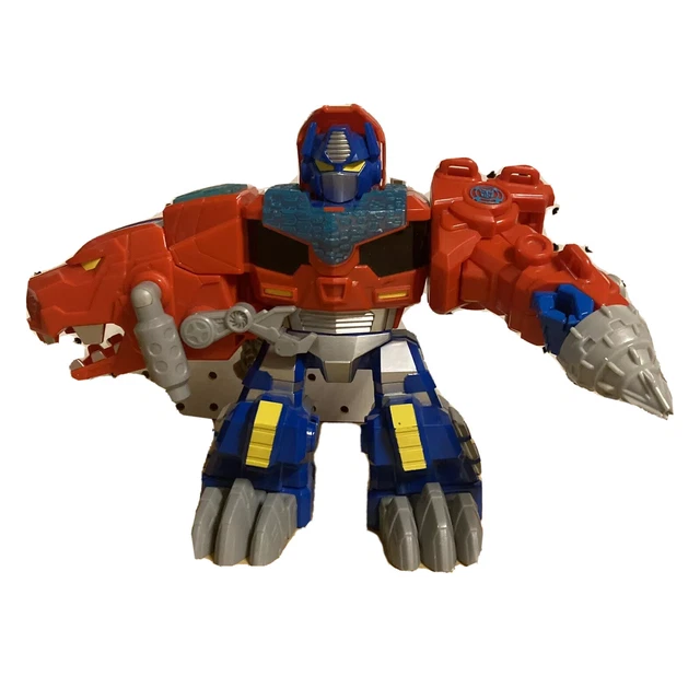TRANSFORMERS RESCUE BOTS Optimus Prime TRex Dinosaur 9" Figure
