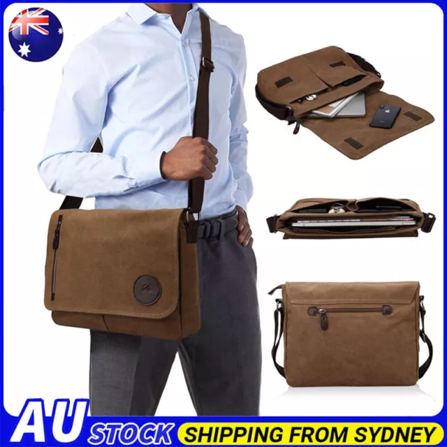 Men's Retro Shoulder Bag Satchel Canvas School Crossbody Laptop Messenger Bags~